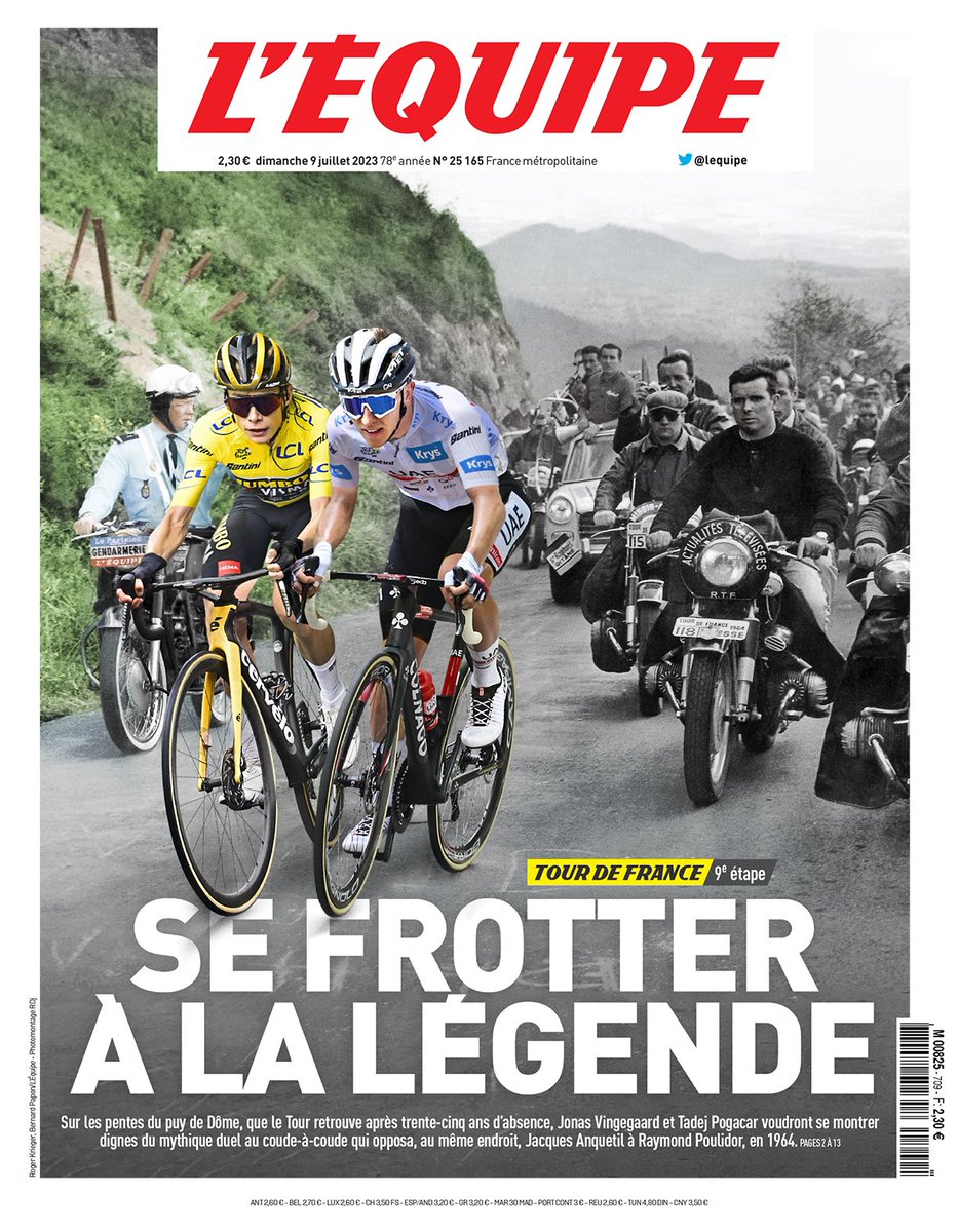 RenaudB31's tweet photo. #TDF2023 / #Médias 📰
Mais quelle une du journal @lequipe c’est sublime 😍 https://t.co/b4fMQVDFe6