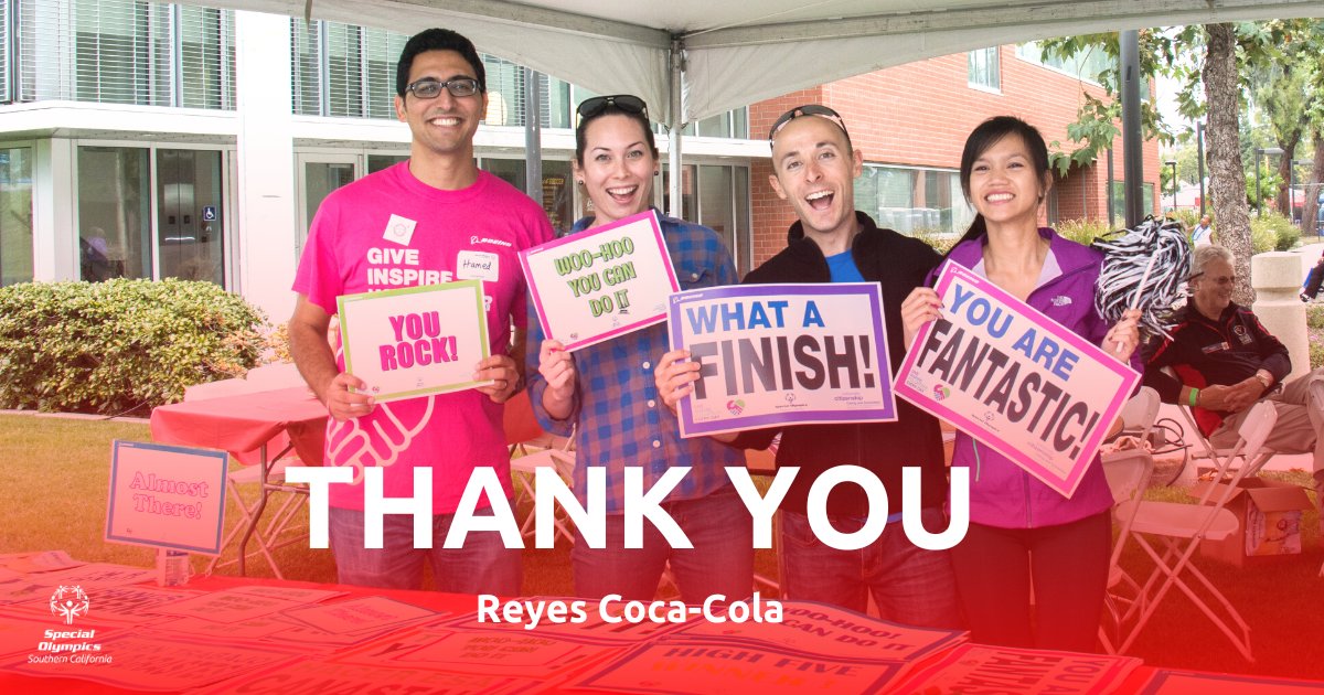 SOSoCal's tweet photo. #SaturdayShoutout π: #ThankYou to our year-round partner, #ReyesCocaCola for their continued support of the #InclusionRevolution. We appreciate your contributions! β€οΈβ¨
#WeAreSOSC #Shoutout #YearRoundPartner #CocaCola https://t.co/lpdZtaNcwF