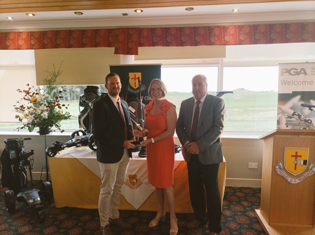 Ladies &amp; Gentlemen, your Joint winners of the inaugural Donegal Golf Club PGA Pro-Am, sponsored by Total Splicing Solutions, Steven Quinlan &amp; Damian Mooney. 

Full Leaderboard: tinyurl.com/25vd3cbc

#MagnificentMurvagh #PGAProAm