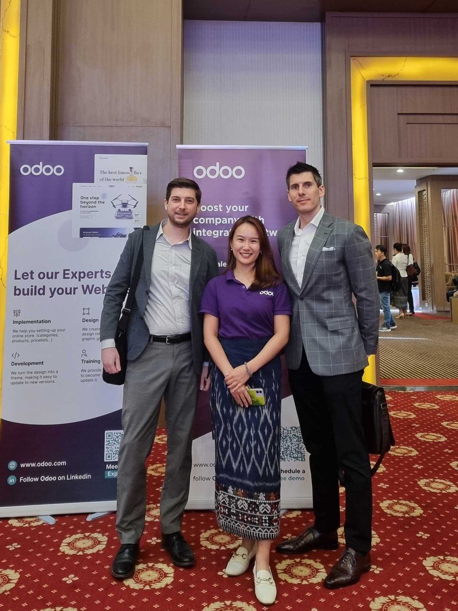 newlogic's tweet image. This week Jérémy Bethmont (Co-founder and VP of Engineering) and Jonathan Godot (Business Solutions Manager) had the privilege of participating in the first edition of the #OdooRoadshow in Laos!

Our team is looking forward to bringing our expertise to the Lao market.