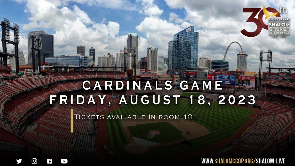 ShalomCCOP's tweet photo. Take us out to the ballllllll game! That’s right, Shalom is going to a Cardinals Game get your tickets on Sunday! #Everything30 #ShalomCCOP #ShareCommentRepost https://t.co/B6vQ1vScO1