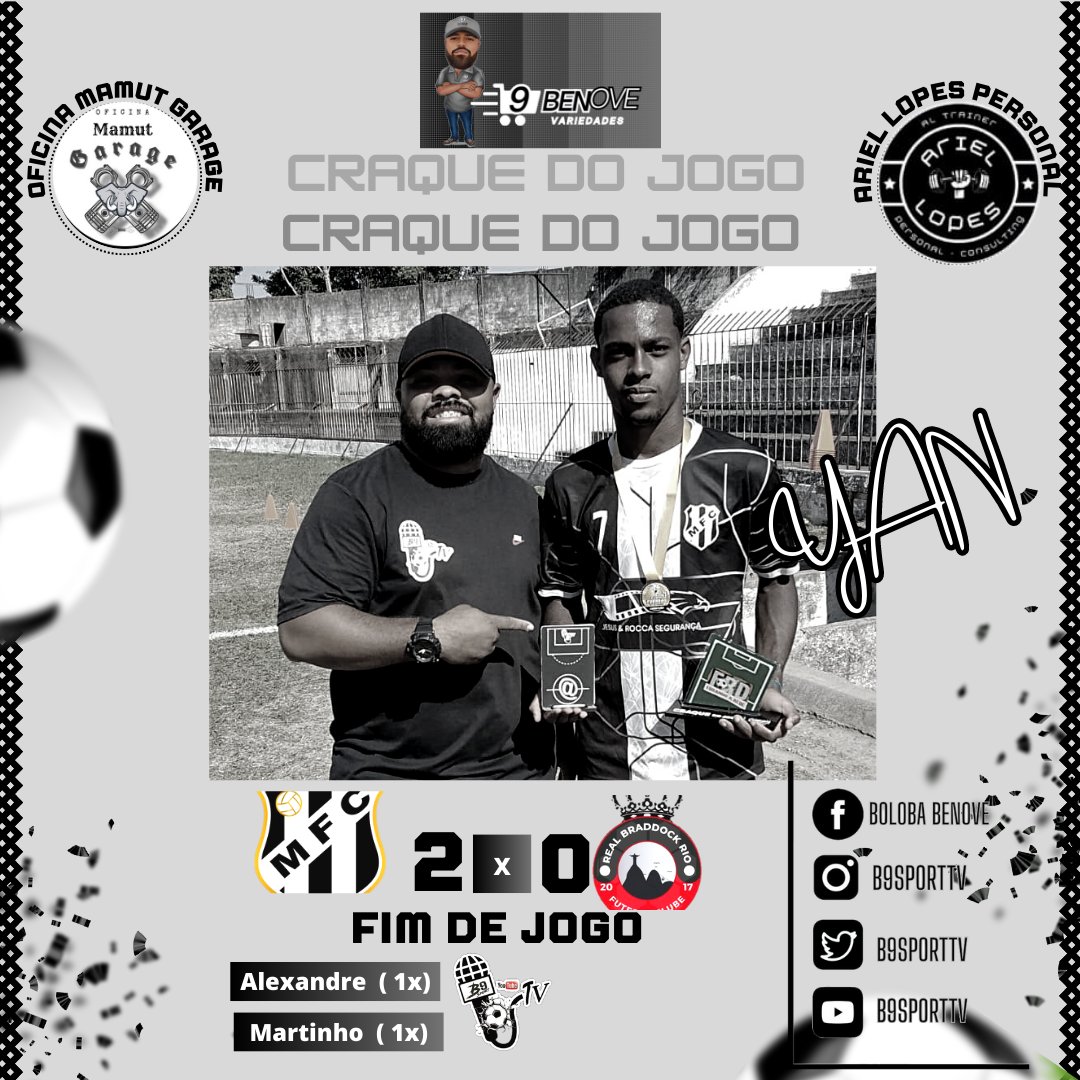 Mesquita campeão da Copa Tubarão sub20 🦈. Placar final , 2 a 0 em cima do Real Bradoock.
 
Yan , eleito craque do jogo, resolveu a parada 🏃🏿‍♂️🌬️🌪️⚡.
Atacante deu duas assistências, para os gols de Alexandre e Martinho