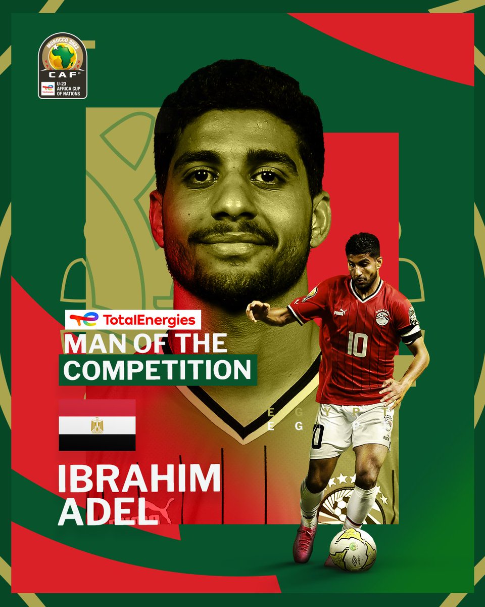 Your TotalEnergies man of the competition is..🥁 

🇪🇬 Ibrahim Adel 🇪🇬

#TotalEnergiesAFCONU23