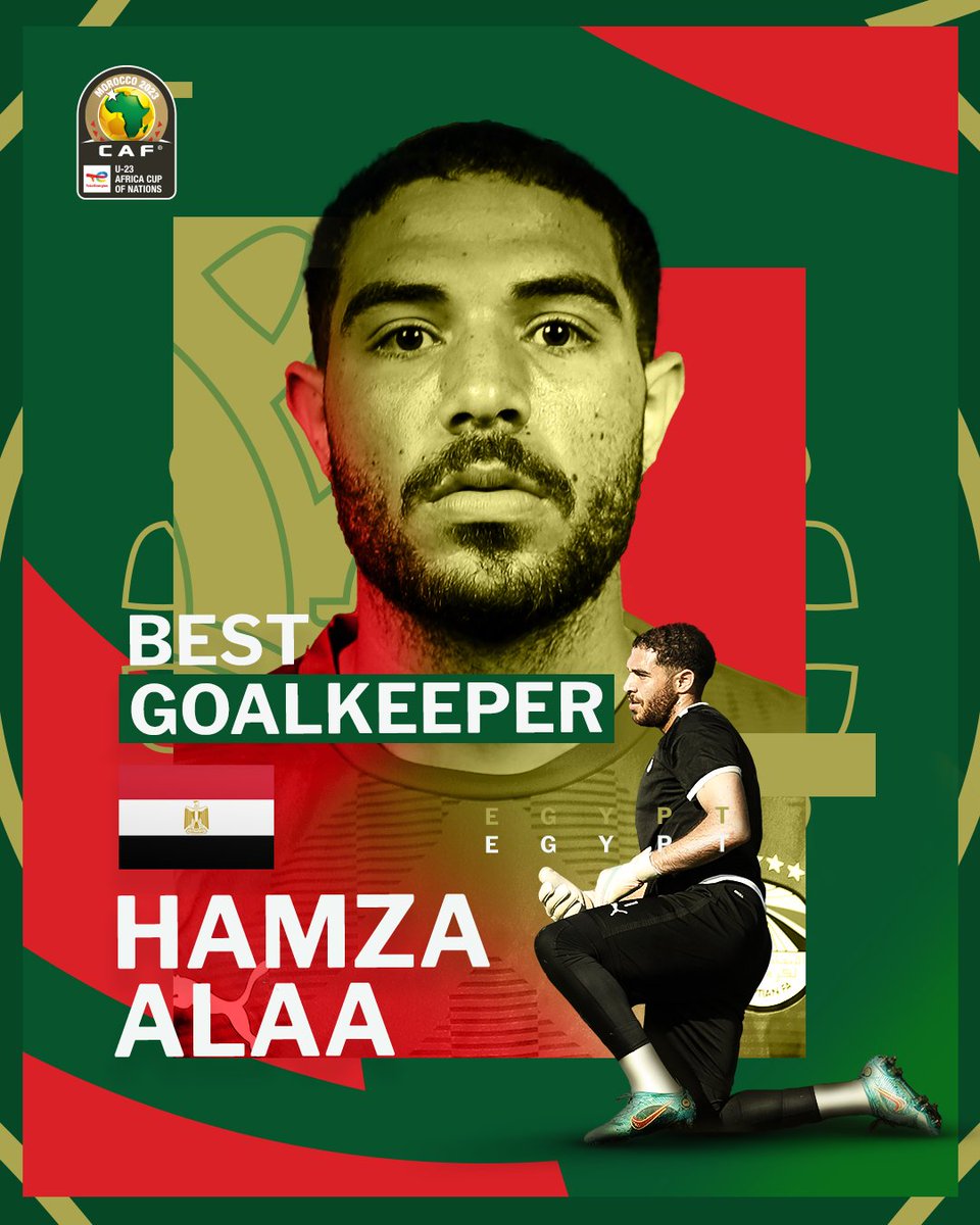 Who else?! 🤴 

Egypt's #1 Hamza Alaa is your Best Goalkeeper of the tournament 🧤

#TotalEnergiesAFCONU23