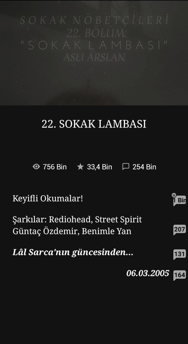 İyi akşamlar ben yeni bolumu okumadim ama su bolumu okuyup cikicam ozellikle eski sn tayfaya iyi aksamlar...