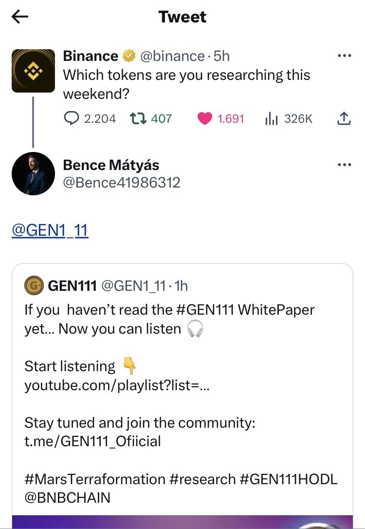 Bence41986312's tweet photo. @GEN1_11 Just responded to @binance question.. https://t.co/KcImIMf1YC