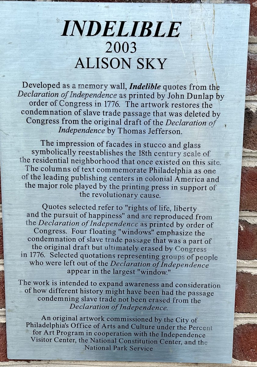 I visited #Philadelphia over the 4th of July holiday and discovered the original Declaration of Independence condemned slavery and Thomas Jefferson took it out!!!!

😡