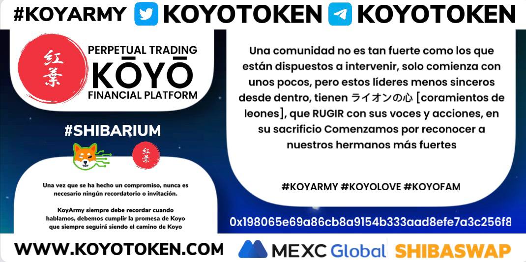 KoyoTokenES's tweet photo. $KOY https://t.co/Lkioy1yAkd