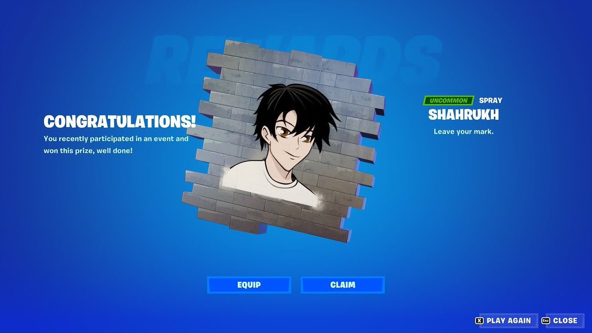 FortnitePV2's tweet photo. Fortnite Sharukh Spray Code Giveaway!

• Like + Retweet
• Follow @FortnitePV2
• Tag 3 people

Ends in 4 hours, good luck to all :) https://t.co/Av7kRqUGeW