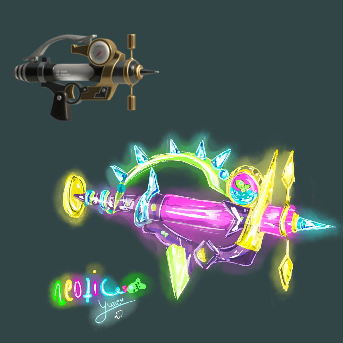 yune_artt's tweet photo. Neotic 🌠 #Splatoon #splatoonart #splashomatic #NintendoSwitch #Splatoon3 #neonlight #art #drawing https://t.co/PKhKipu3pY
