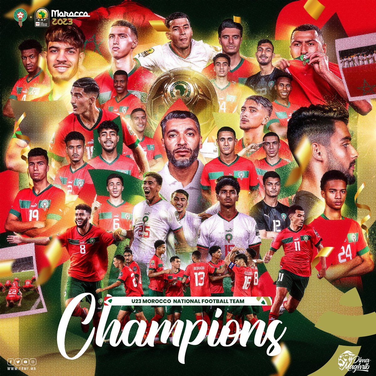 EnMaroc's tweet image. أبطال إفريقيا لأقل من 23 سنة 💪🏻

𝐖𝐄 𝐀𝐑𝐄 𝐓𝐇𝐄 𝐂𝐇𝐀𝐌𝐏𝐈𝐎𝐍𝐒 🏆
Congratulations on this remarkable triumph !

#DimaMaghrib 🇲🇦 #TotalEnergiesAFCONU23