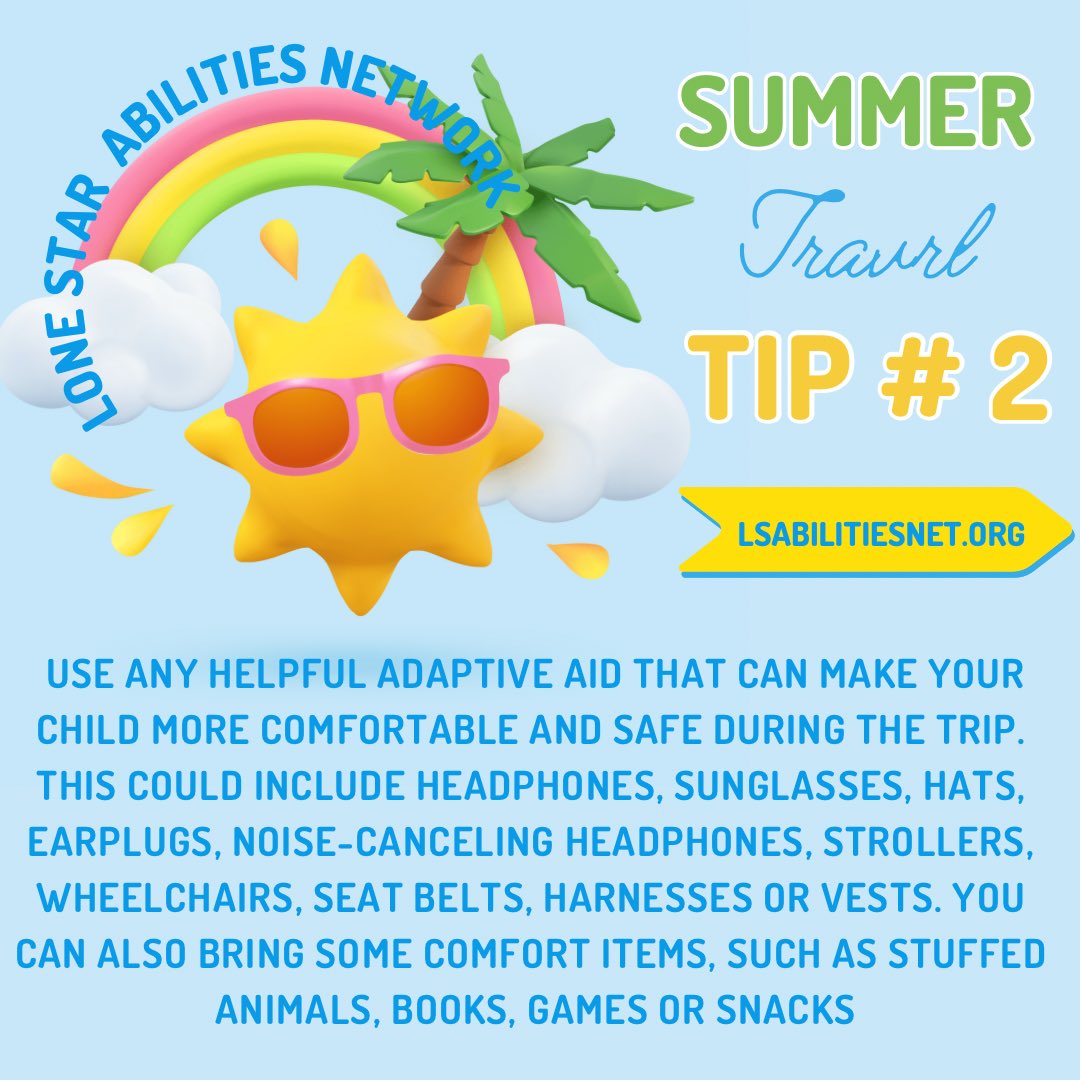 LSabilities's tweet photo. What is your child’s favorite comfort travel item?

#lsabilities #friscotx #specialneeds #summertravel https://t.co/BgCF9gZgVP