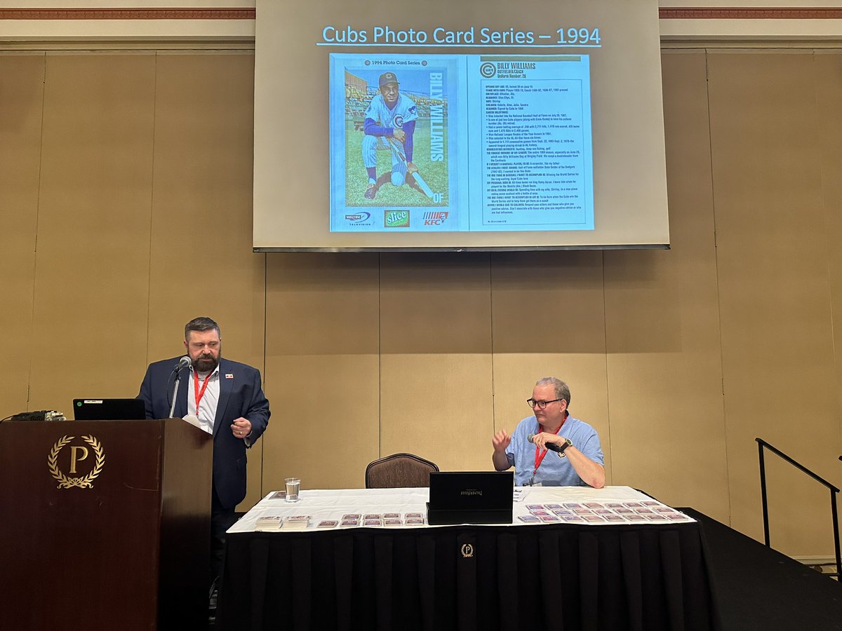 Part two of the SABR Baseball Cards committee meeting features @Cubs historian @EdHartig on team-issued sets. #SABR51