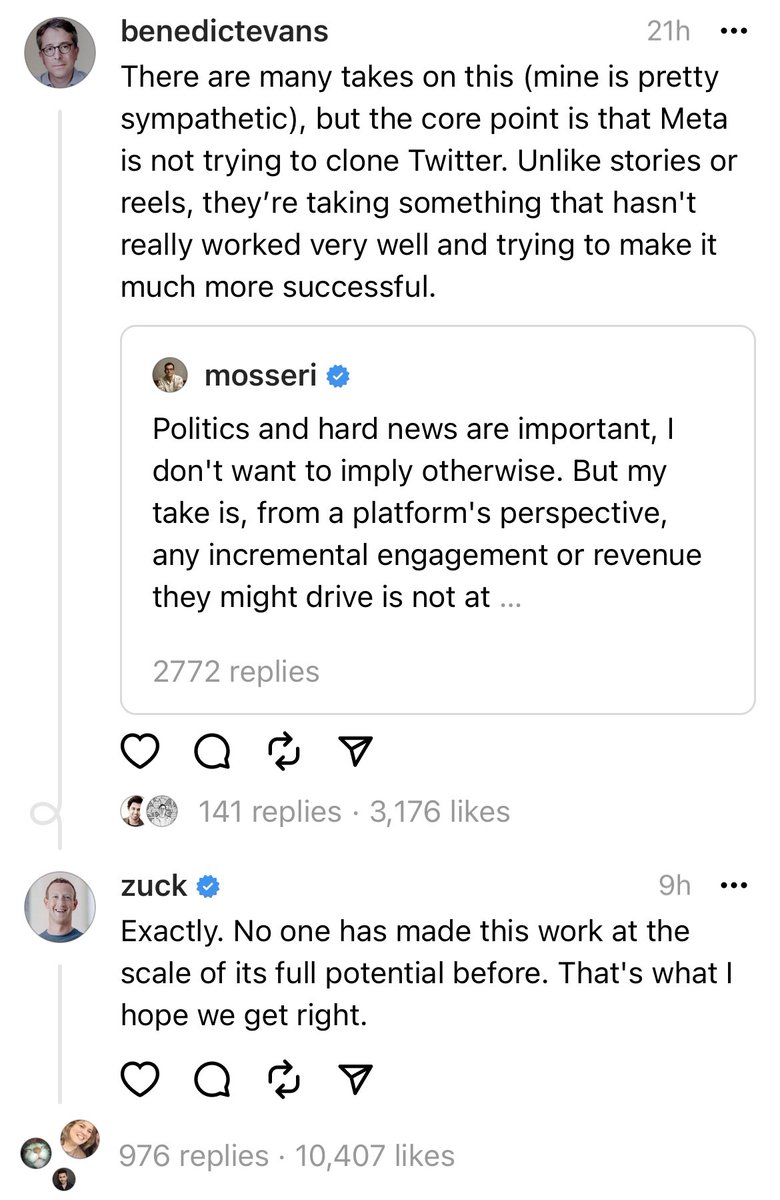 Zuck just absolutely DAGGERING Elon and Jack