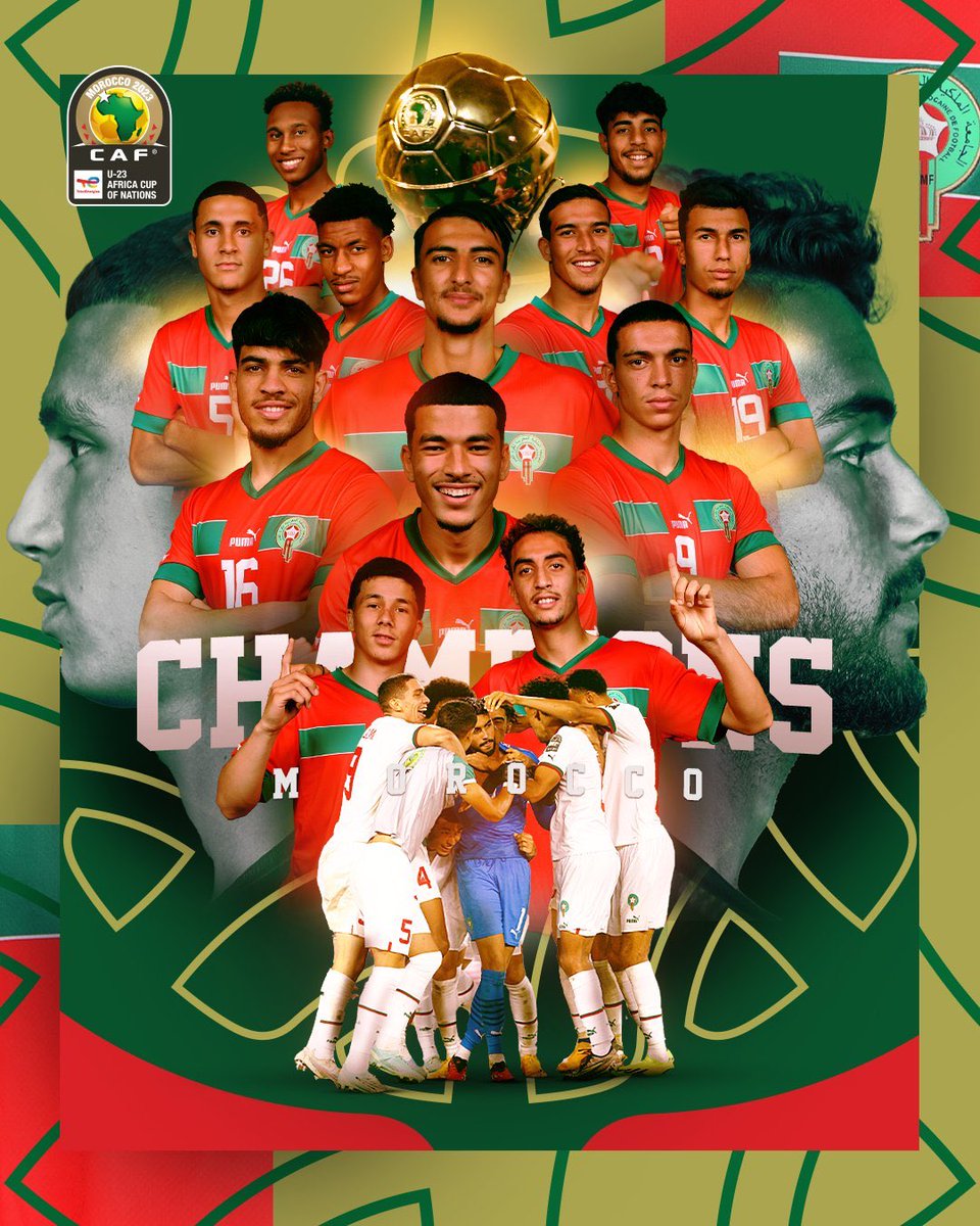 ActuFootAfrique's tweet photo. Les tenants des titres africains actuellement : 

🏆 CAN 2022 : Sénégal 🇸🇳 
🏆 CAN U17 : Sénégal 🇸🇳 
🏆 CAN U20 : Sénégal 🇸🇳 
🏆 CHAN 2023 : Sénégal 🇸🇳 
🏆 CAN U23 : Maroc 🇲🇦 https://t.co/cKkMXMjH3b