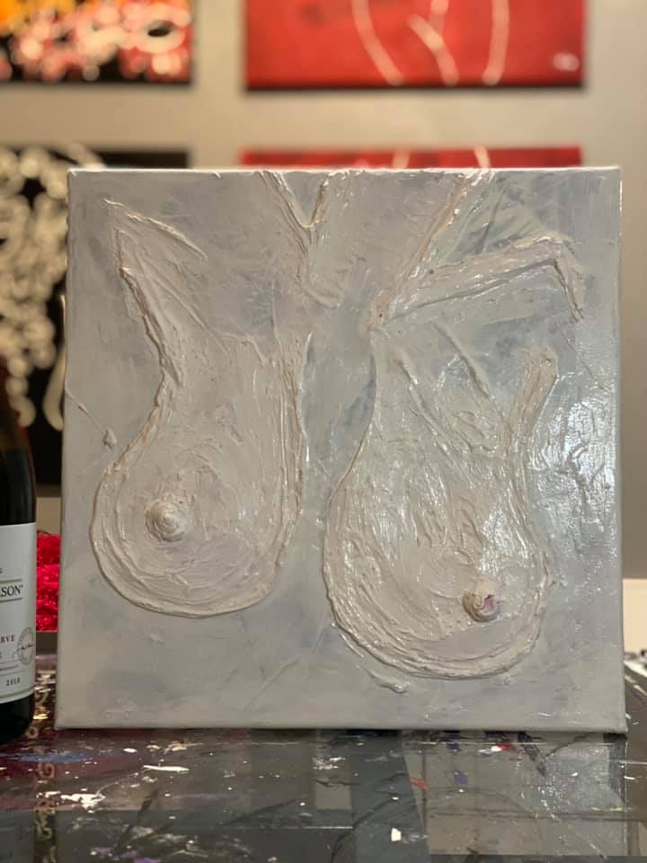 HIGH gloss finish, caulk, acrylic on canvas for your TL. This piece has transformed so many times, as so many women love to do. We’re not even sorry about it… Change and evolution are part of who we are and make us as resilient buff.ly/3XFlhBu  #femaleform #abstractart