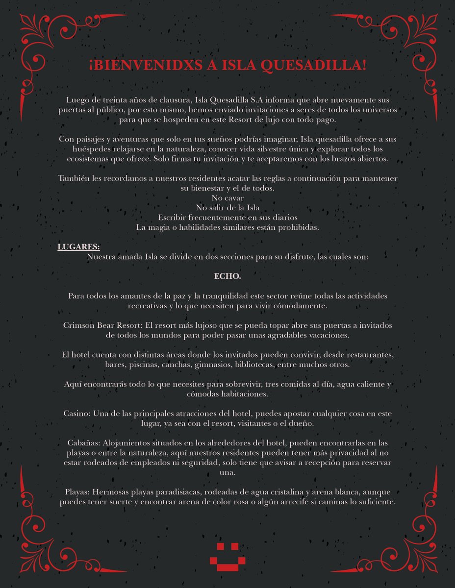 quesadillais_RP's tweet image. 📑︰Documento adjunto que nuestros huéspedes recibieron en las invitaciones para visitar la isla. 

#QuesadillaIslandRP