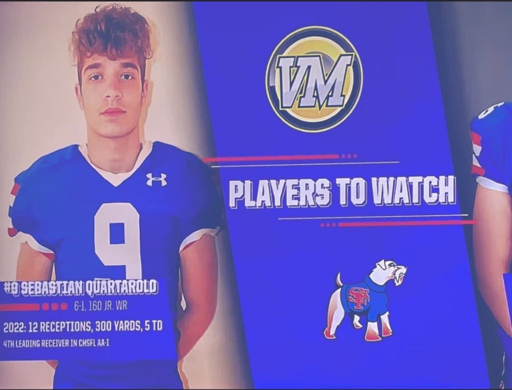 SQuartarolo's tweet photo. I was named as a Player to Watch in my junior year season 2022 by @VarsityMedia @SFPFootball https://t.co/DN2N1YmZ8C