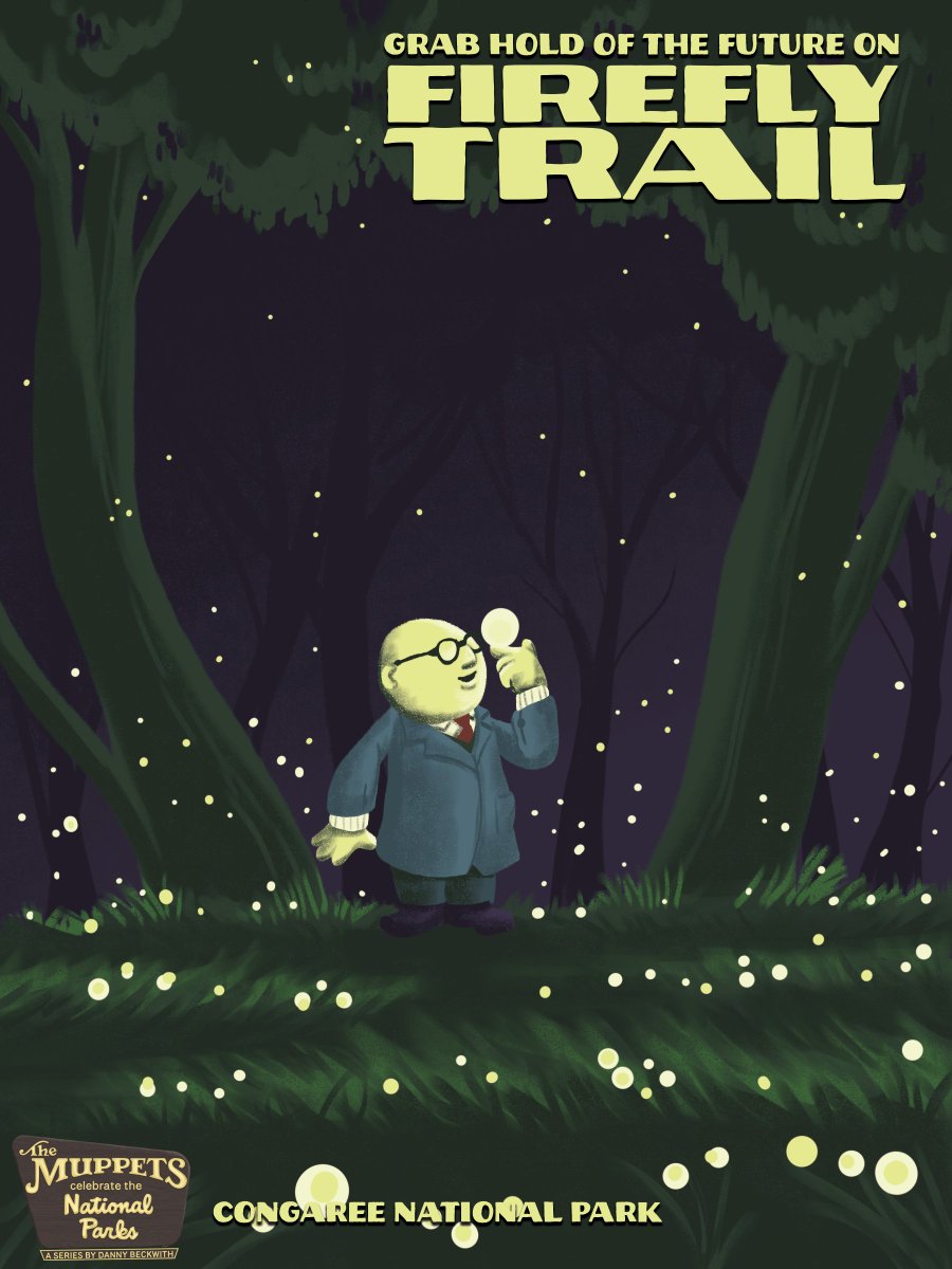 DanielDBeckwith's tweet photo. ๐๏ธ "The Muppets Celebrate the National Parks" Need a spark of inspiration? Look no further than Firefly Trail in Congaree National Park, where you can grab hold of our magical, whimsical, and nature-filled future with Bunsen Honeydewโจ
#themuppets #posterdesign #muppetlabs https://t.co/fWryuTkSR6