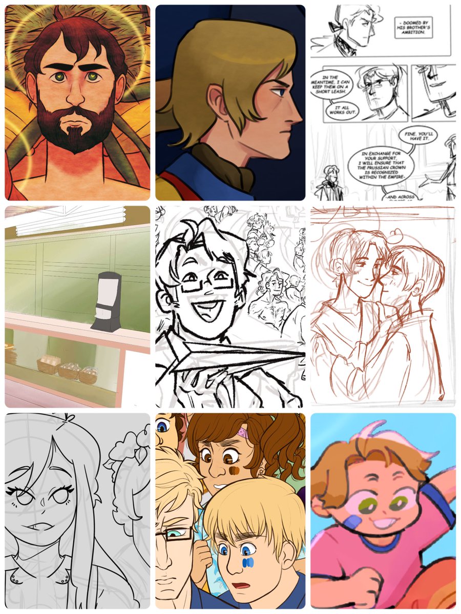 hws_anthology's tweet photo. Check out some WIPs from our 3rd and final check-in. Our AMAZING artists are working so hard!! Also included in a little sneak peak of the Anthology’s back cover ⭐️ https://t.co/7wUvP1p0Ff