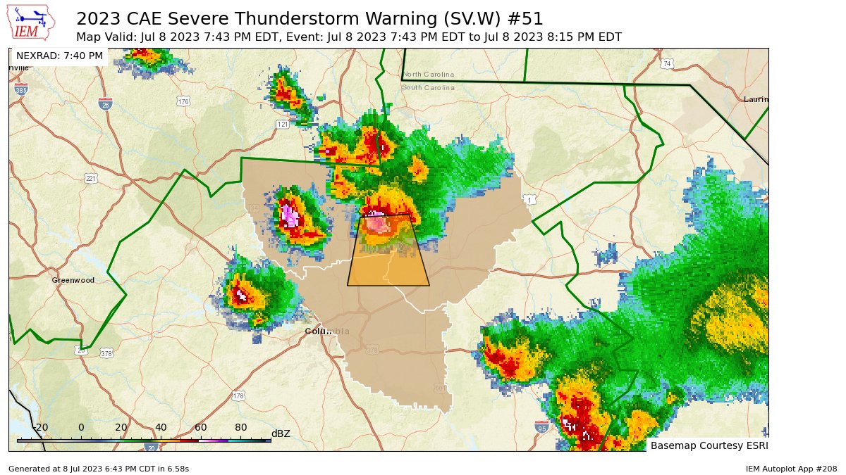 Carolina Weather Group on Twitter "CAE issues Severe Thunderstorm
