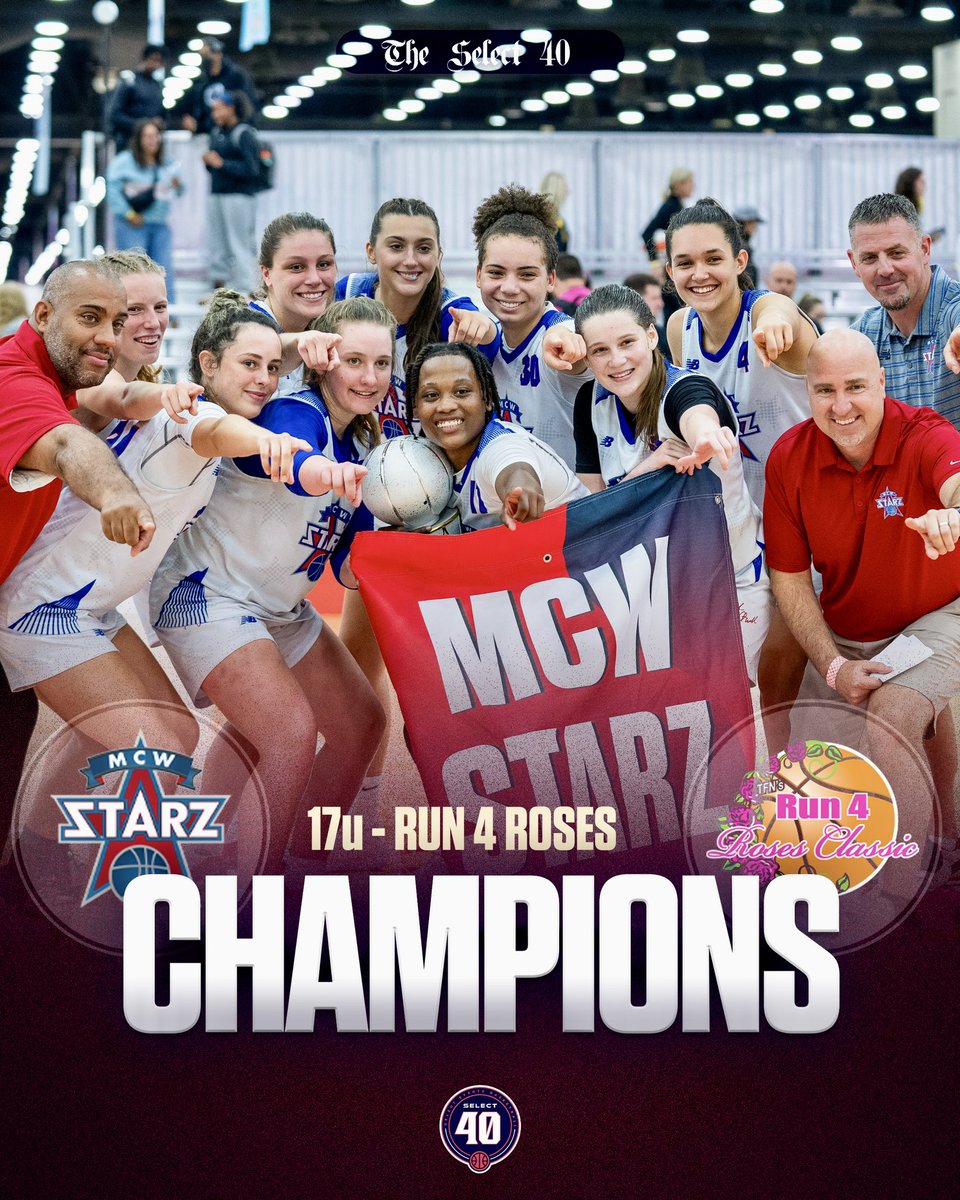 SelectEventsBB's tweet photo. CHAMPS 🏆🌹

MCW Starz S40 take home the 17u Platinum championship at the 2023 @TFNsRun4Roses classic https://t.co/wSoh17rbsh