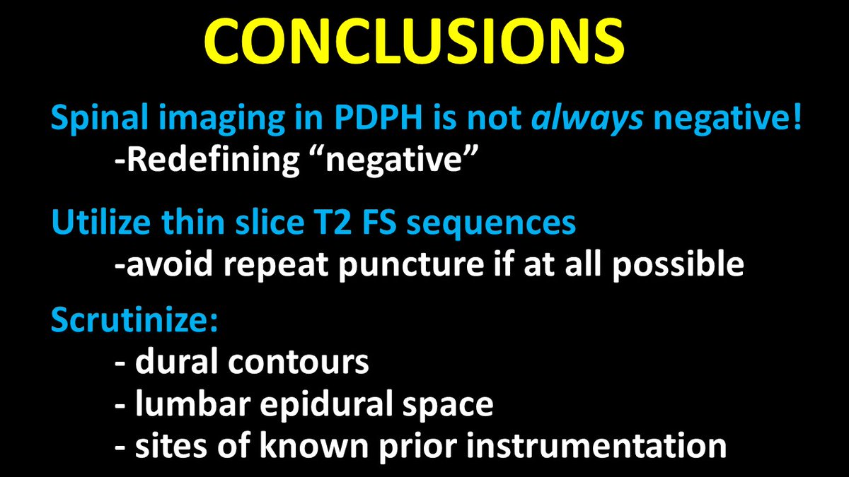 ConnieDelineMD's tweet image. Summary slide on #PDPH #spinalCSFleak from session with @AndrewCallenMD at #SIH2023