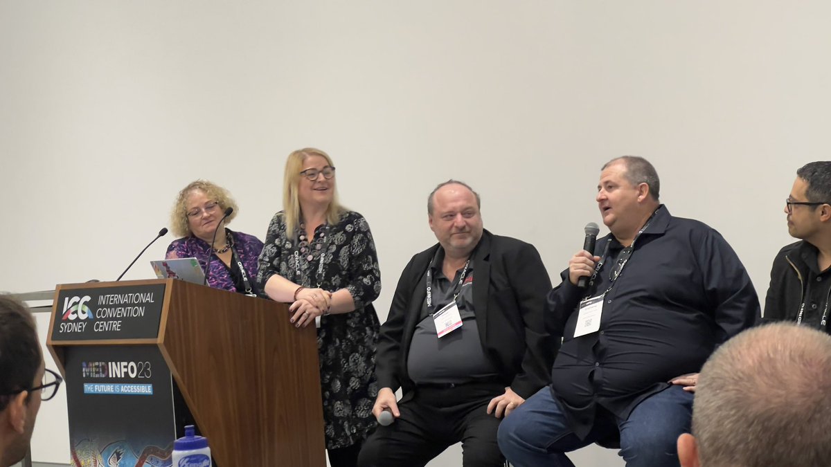 Dr. Paul Cooper, Ph.D, FAIDH, CHIA, GAICD (@longboardfella) on Twitter photo Hilarious moment at #MEDINFO23 during lights a lights out. As the remarkable <a href="/grahamgrieve/">Graham Grieve</a> founder of #fhir was introduced as “The god of fire and hopefully light” The lights came back on! Voila. Your reputation continues to illuminate us Graham! Hilarious moment at #MEDINFO23 during lights a lights out. As the remarkable <a href="/grahamgrieve/">Graham Grieve</a> founder of #fhir was introduced as “The god of fire and hopefully light” The lights came back on! Voila. Your reputation continues to illuminate us Graham!