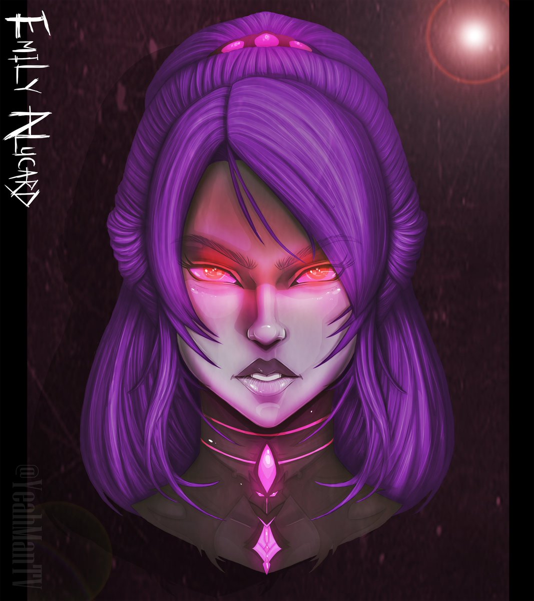 Hiya! Got some NEW art finished up. The illustration is a portrait of <a href="/NoctisEaternae/">Emily Alucard</a> . Really awesome art to draw and hope ya likes!! Emily is an AWESOME content creator and streamer. Big SHOUTS to ya <a href="/NoctisEaternae/">Emily Alucard</a> !! 🦇