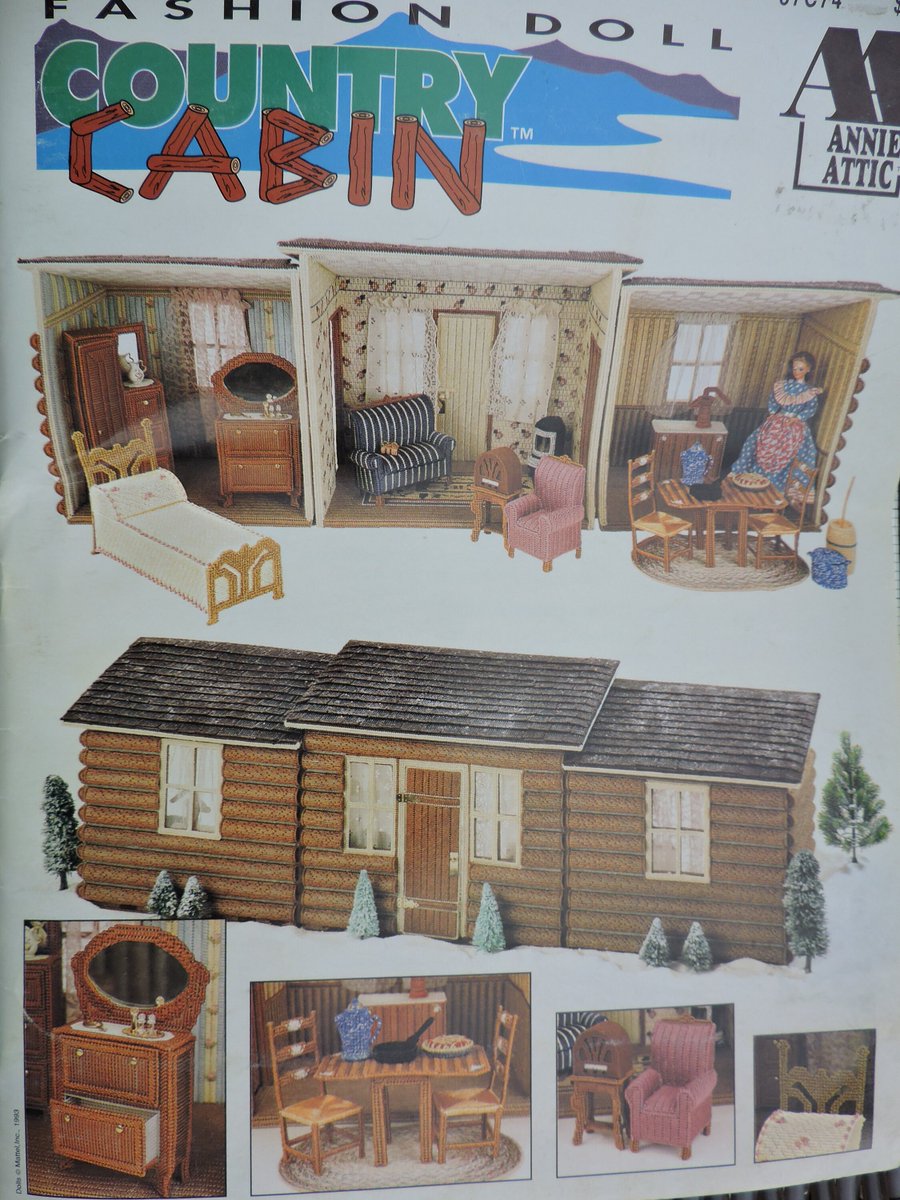 MariansEtsy's tweet image. Country Cabin Fashion Doll Plastic Canvas Log Cabin Complete Kitchen Front Room Bed Rooms Chifforobe etsy.me/44zQdoX #dollmaking #howtobook #countrycabin #plasticcanvas #forbarbiedoll #countrykitchen #livingroom #bookNO87c74 #instructionalbook #craft