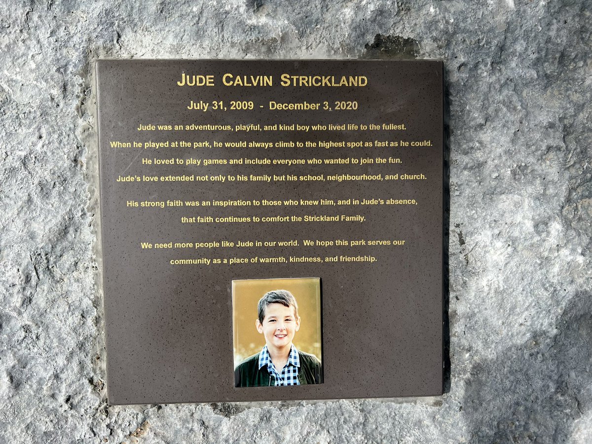 HamiltonPolice's tweet photo. The #HamOnt #community came together today for the  grand opening of the Jude Strickland Memorial Playground in honour of his memory. https://t.co/MHDc3MxYQp