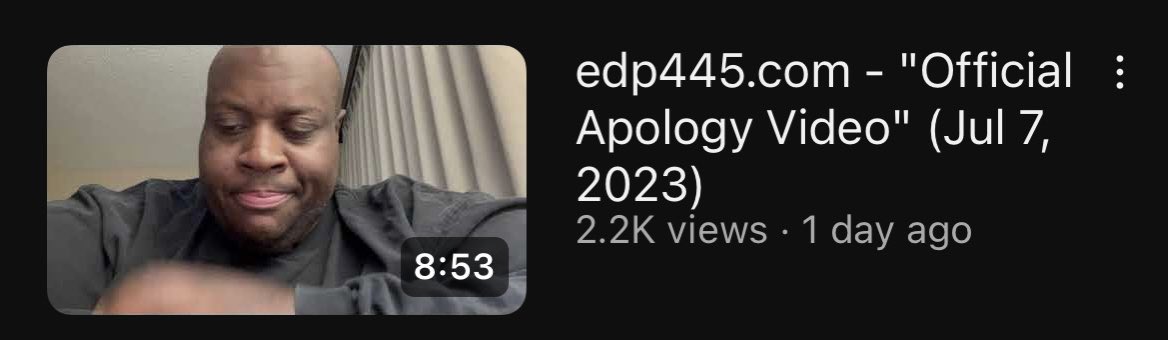EDP445 Apologized