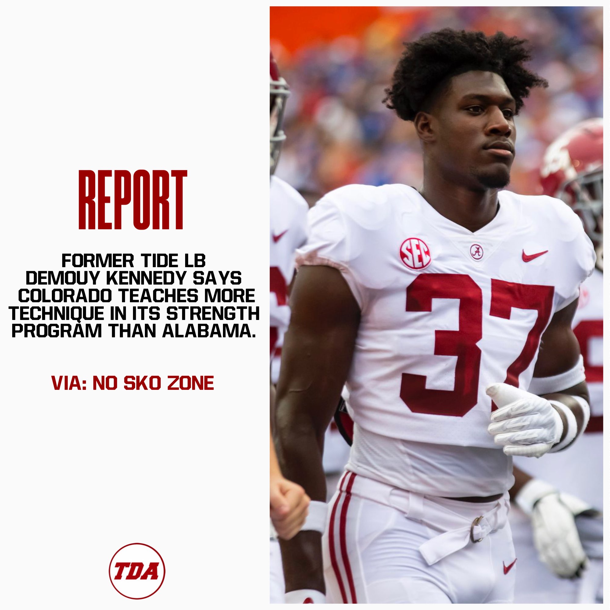 Touchdown Alabama on Twitter "Former Tide LB Demouy Kennedy says