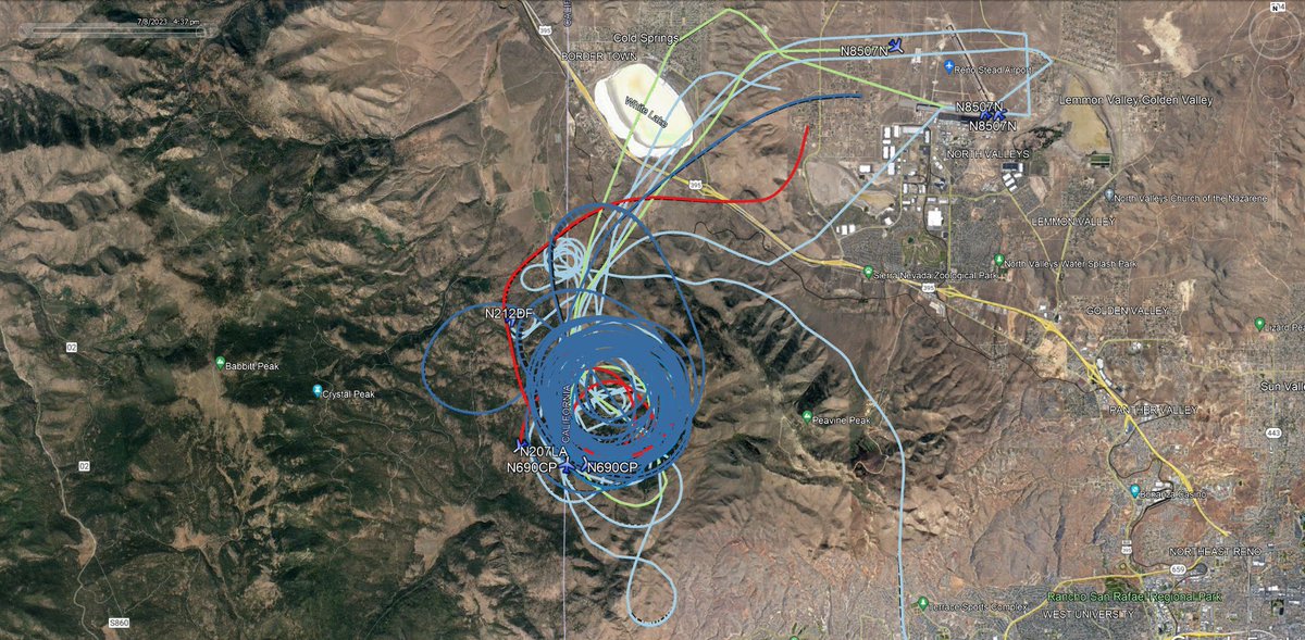 fire_feeds's tweet photo. Firefighting aircraft fighting the #PeavinePeakFire North of #PeavinePeak #WashoeCounty #NV 
https://t.co/vXslPQbViP

https://t.co/M2fEXAxpZQ

#RVAviation
#N690CP Air Tactical Aircraft

#NVDNR
#C401 #N212DF Type II Heli

#FredLocker
 #N207LA SEAT
#T867 #N8507N SEAT
🔥 https://t.co/i858MV6wp4