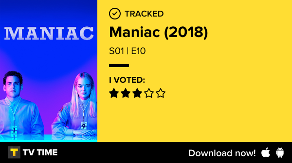 FroesNilson's tweet photo. Acabei de assistir  S01 | E10 of Maniac (2018)! #maniac  https://t.co/8XSYL33ek6 #tvtime https://t.co/linGAOgIL3