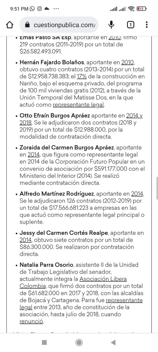 eljuansinmiedo7's tweet photo. @GGarciaRealpe @paulocesarpaz @PactoCol @gobnarino @LuisAlfonsoEsc @rositaguevarar @HaroldMontufarA @PactohistoricoN Acá les recuerdo que no lo digo yo, lo dicen los hechos @GGarciaRealpe es un CORRUPTO NEPOTISTA CLIENTELISTA. Que solo busca beneficios para el su familia y sus amigos. 
Fuente: @cuestion_p https://t.co/GMvZHLrOAG
