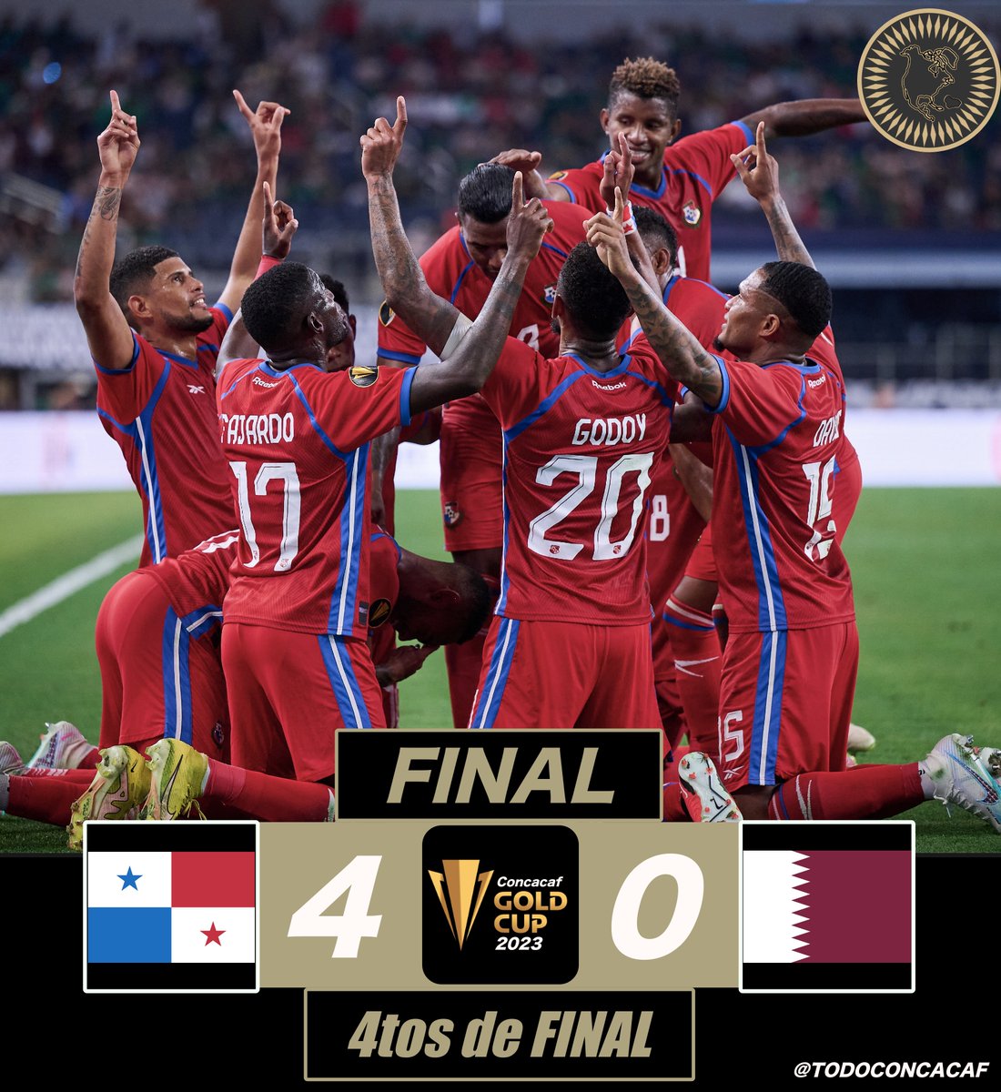 CNFconcacaf's tweet photo. 🔥PANAMÁ IMPARABLE
🏆GOLD CUP 2023

Panamá gana con una goleada de 4 Goles y avanza a las Semifinales de la Copa Oro 2023🏆. El Equipo Invitado Qatar🇶🇦 queda Eliminado como representación de la Confederación Asiática AFC.

Panamá esperará rival de la llave de 🇺🇸USA vs Canadá🇨🇦 https://t.co/U1eC0DDUGk