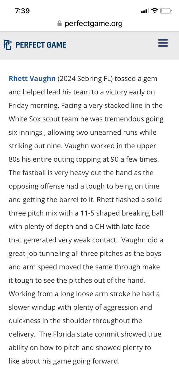FBH-Angels Baseball (@fbh_angels) on Twitter photo Summary of <a href="/RhettVaughn2/">Rhett Vaughn</a>’s performance Friday. <a href="/FSUBaseball/">FSU Baseball</a> <a href="/Florida_PG/">Perfect Game Florida</a> <a href="/PGShowcases/">PG Showcases</a> <a href="/PG_Tourney/">Perfect Game Tournaments</a> #NatElite #BaseBall Summary of <a href="/RhettVaughn2/">Rhett Vaughn</a>’s performance Friday. <a href="/FSUBaseball/">FSU Baseball</a> <a href="/Florida_PG/">Perfect Game Florida</a> <a href="/PGShowcases/">PG Showcases</a> <a href="/PG_Tourney/">Perfect Game Tournaments</a> #NatElite #BaseBall
