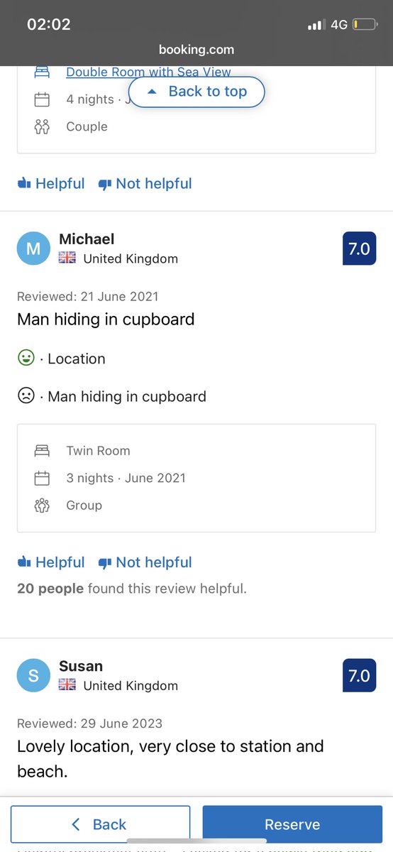 I can’t stop thinking about this review I found for a hotel I stayed in once