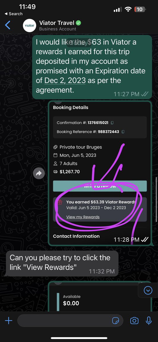 KeechScott's tweet photo. @ViatorTravel you have failed to provide me with $63 in Viator rewards I earned. Customer service sends me in circles. I earned them and they have not been put in my account to use. Why can’t anyone figure this out?  Total fraud. https://t.co/h8Lw5BIB3A