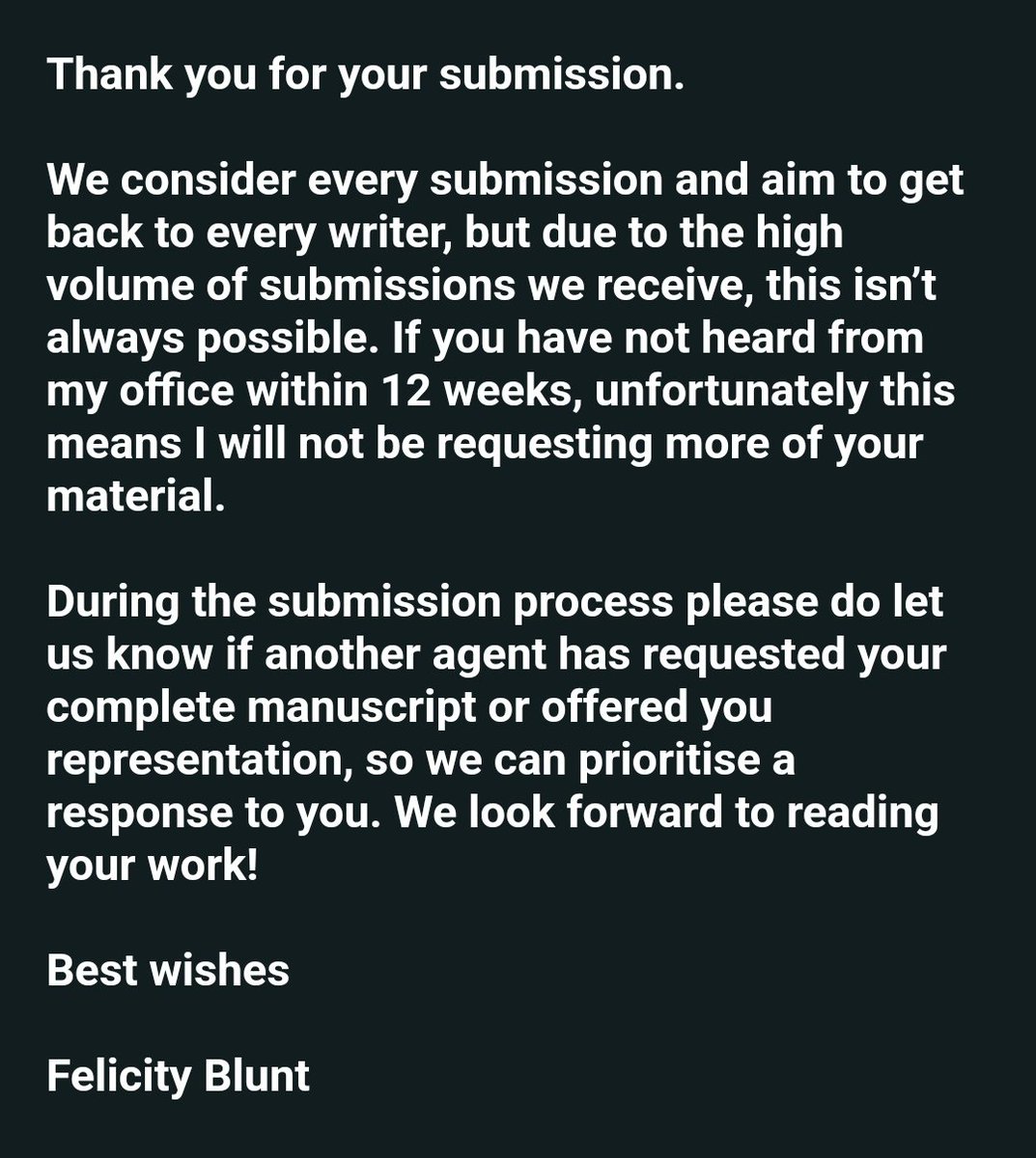 WTBWrites's tweet image. Even the automated response gives me chills. I really hope to get accepted. 

#WritingCommnunity
