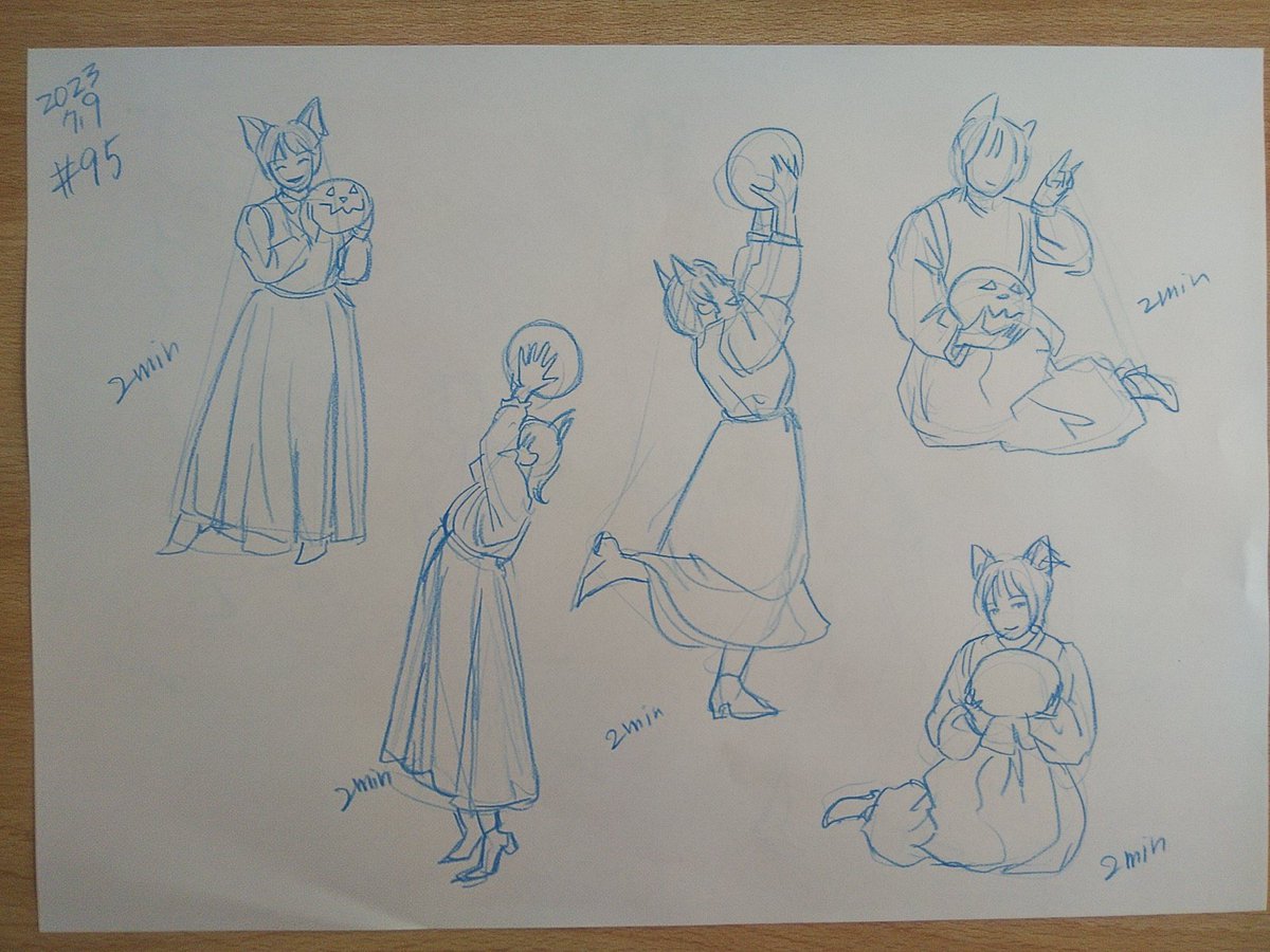 #さとまこクロッキー
#今日のクロッキー

＃95&amp;96
前回にひき続きいい感じ。描きやすかったです。 https://t.co/SesGYacB5q