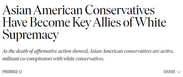 Minorities: *expresses non-woke opinion*

Woke: “Minorities are WhItE SuPrEmAcIsTs!!!”