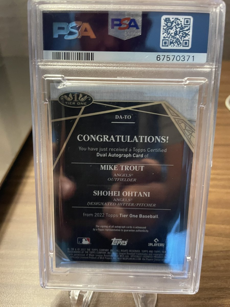 SWISportsCards's tweet photo. 2020 Tier One Ohtani / Trout Dual On Card Auto # /25, PSA 10. Pop 7
5.5 k obo
@sports_sell @Hobby_Connect @HobbyConnector https://t.co/MNHwLmIsTA