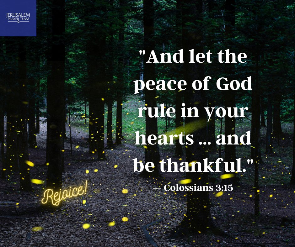 'And let the peace of God rule in your hearts ... and be thankful.' 
—Colossians 3:15 

Amen!

#PeaceOfGod #PeaceWithGod #PrinceOfPeace #YouAreLoved #TrainUpMind #Restoration #Fireflies #GreatIsThyFaithfulness #HeartHealth