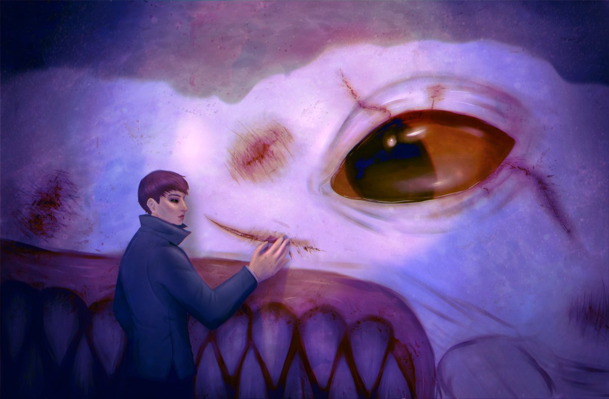 "Strange how there's always a little more innocence left to lose." 🩵

Some more Outsider art with a void whale ^^
#Dishonored #ArtistOnTwitter