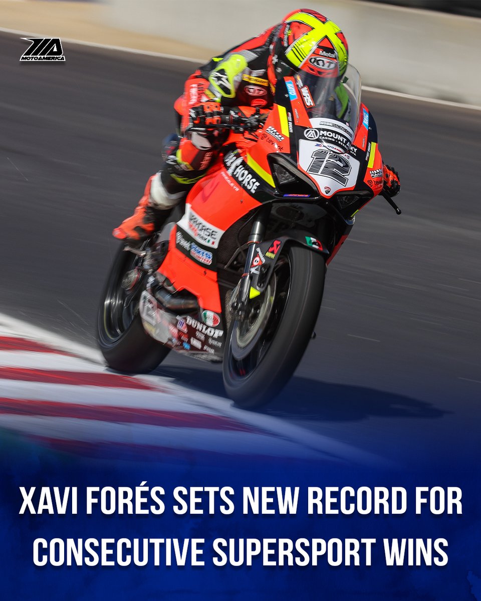 With his eighth Supersport win in a row, Warhorse HSBK Racing Ducati's <a href="/XaviFores/">Xavi Forés</a> set a new record for consecutive Supersport wins, breaking the previous record set by Garrett Gerloff back in 2017. Congratulations, Xavi.

#record #motorcycle #racing #motorsport