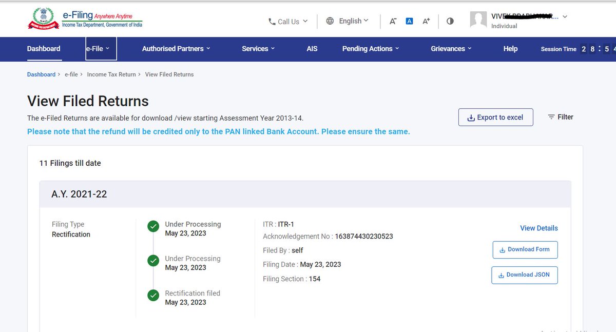 ABagrawal11's tweet photo. @IncomeTaxIndia @PMOIndia
@FinMinIndia 
AY 21-22 Rectification filed almost 1.5 months ago which is still not processed. Raised multiple grievance but response is not satisfactory. Refund is pending as there was repeat challan paid for the said AY. Please sort at priority pfa https://t.co/kwSgLwA51U