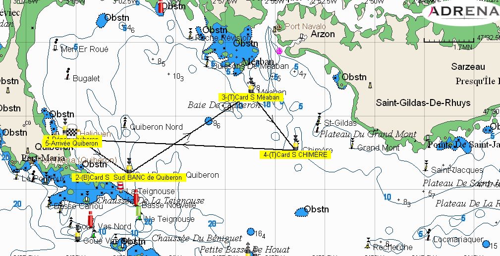 Parcours en Baie de Quiberon
Voici le parcours de la dernière course du TBV 2023 !
Sur l'eau déjà un premier rappel général : nos marins ont encore faim :-)