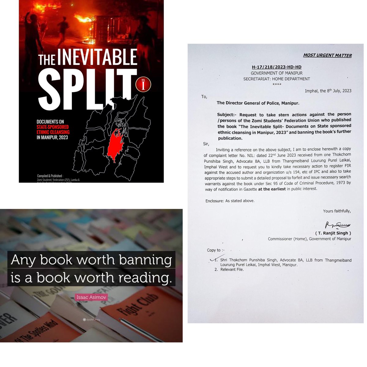 Zogam_Mosi's tweet photo. Why are the Radical Meiteis and the State government so alarmed by any action that uncovers the truth? Whether it's issuing PR, speaking openly, or even our documentation, they appear threatened. The Zomi-Kuki community has observed this pattern and is curious about the underlying reasons.

Download the book here: https://t.co/zHfDujruIE 

#TruthRevealed #ZomiKukiCommunity #CuriosityPrevails
#SeparateAministration 
#SeparateAdministrationOnlySolution  #ManipurViolence #Manipur #ManipurOnFire #ManipurRiots #ManipurHumanRightsCommission #ManipurNews #tribals 
#SaveManipurTribals #tribalunity
#tribal #HumanRightsViolations #HumanRights #MeiteisTerrorist

@UN @UNICEFIndia @UNICEF @UNHumanRights @humanrights1st @UN_HRC @IHRCEU @IHRCRFT @IndiaUNGeneva @hrw_espanol @ISHRglobal @OHCHRAsia @volker_turk  @RapporteurUn @MelissaFleming @IndianExpress @ndtv @thewire_in @KaranThapar_TTP @newslaundry @EastMojo @AJEnglish @ukhrultimes @BBCWorld @rashtrapatibhvn @PMOIndia @HMOIndia @KimHaokipINC @TribalAffairsIn @narendramodi @INCIndia @min_homeaffairs @TheDeshBhakt @ThePrintIndia @TheQuint @CNN @ashoswai @rwac48 @jeegujja @AJENews @Jairam_Ramesh @afridahussai @jeegujja @IndiaTodayNE @abhisar_sharma @TribalArmy @paulphoenix1985 @HansrajMeena @BinaNepram